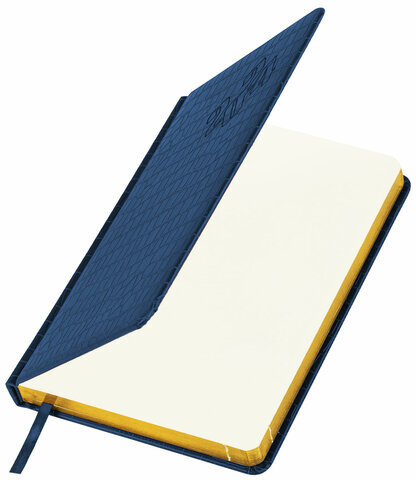 Ежедневник датированный 2024 А5 138x213 мм BRAUBERG "Comodo", под кожу, синий, 114839