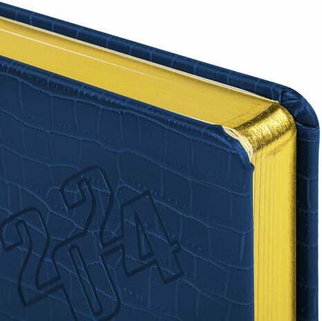 Ежедневник датированный 2024 А5 138x213 мм BRAUBERG "Comodo", под кожу, синий, 114839