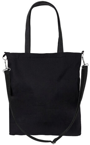 Сумка шоппер HEIKKI EQUIP (ХЕЙКИ), канвас, карманы, 38х35 см, черный, 272441