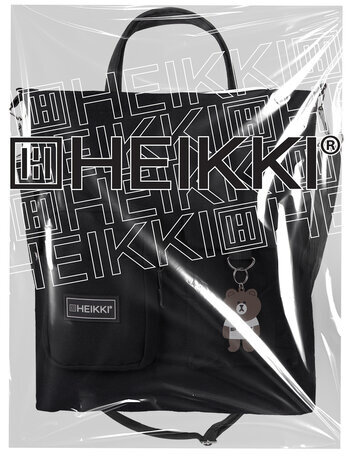 Сумка шоппер HEIKKI EQUIP (ХЕЙКИ), канвас, карманы, 38х35 см, черный, 272441