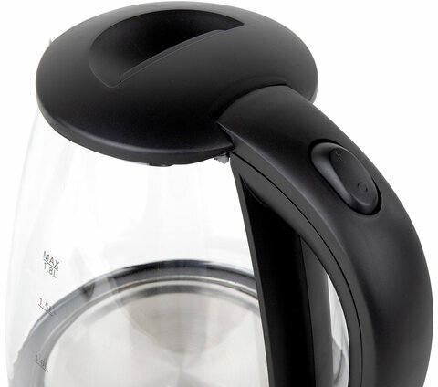 Чайник электрический CROMEX KT-308, 1,8 л, 1500 Вт, стекло, черный, 455150