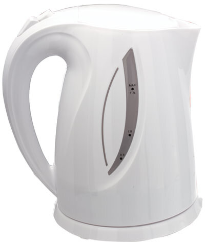 Чайник SONNEN KT-1758, 1,7 л, 2200 Вт, закрытый нагревательный элемент, пластик, белый, 453415