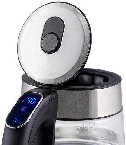 Чайник TIMBERK T-EK27G03, 1,7 л, 2200 Вт, закрытый нагревательный элемент, ТЕРМОРЕГУЛЯТОР, стекло, стальной