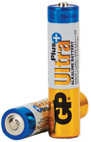 Батарейки КОМПЛЕКТ 4 шт., GP Ultra Plus, AAA (LR03, 24А), алкалиновые, мизинчиковые, блистер, 24AUP-2CR4