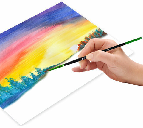 Кисти BRAUBERG PREMIUM, набор 5 шт. (из ворса пони круглые № 1, 2, 3, 4, 5), блистер, 201022