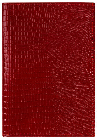 Обложка для автодокументов натуральная кожа ящерица, без тиснения, красная, BRAUBERG, 238191