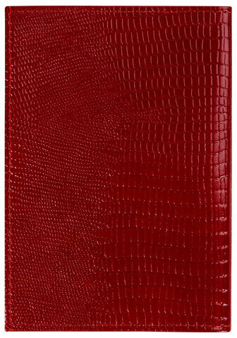 Обложка для автодокументов натуральная кожа ящерица, без тиснения, красная, BRAUBERG, 238191