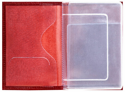 Обложка для автодокументов натуральная кожа ящерица, без тиснения, красная, BRAUBERG, 238191