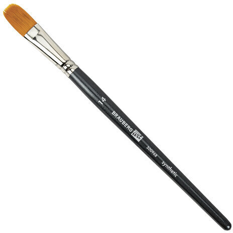 Кисти художественные набор 12 шт., в черной скрутке, синтетика, BRAUBERG ART CLASSIC, № 1-14 + веерная, 200968