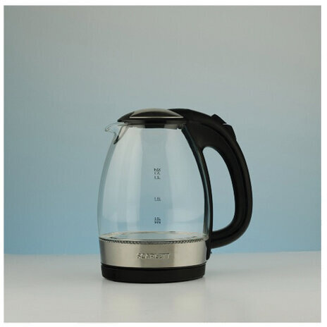 Чайник SCARLETT SC-EK27G91, 1,7 л, 2200 Вт, закрытый нагревательный элемент, стекло, черный