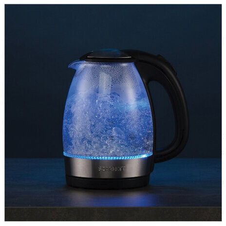 Чайник SCARLETT SC-EK27G91, 1,7 л, 2200 Вт, закрытый нагревательный элемент, стекло, черный