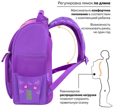Ранец ПИФАГОР BASIC, 1 отделение, 3 кармана, эргономичная спинка, "Awesome", 35х28х18 см, 271370
