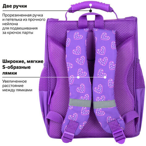 Ранец ПИФАГОР BASIC, 1 отделение, 3 кармана, эргономичная спинка, "Awesome", 35х28х18 см, 271370