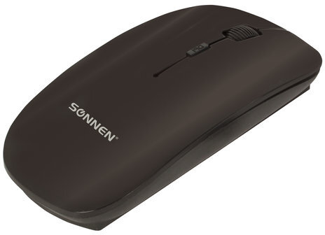 Мышь беспроводная SONNEN M-243, USB, 1600 dpi, 4 кнопки, оптическая, цвет черный, 512646
