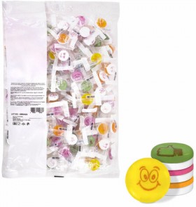Карамель леденцовая SMILEY CANDY &quot;Микс вкусов с аскорбинкой&quot;, в индивидуальной упаковке, 1000 г, ТУРЦИЯ, УТ-00002492