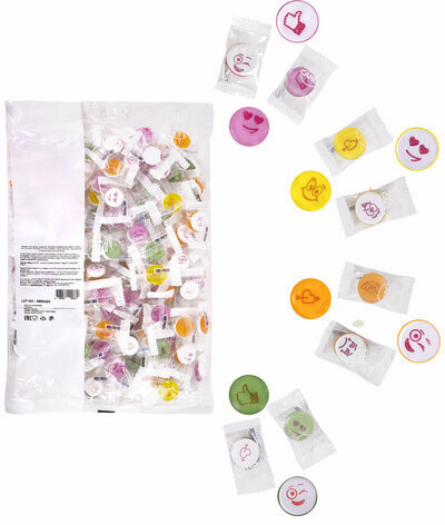 Карамель леденцовая SMILEY CANDY "Микс вкусов с аскорбинкой", в индивидуальной упаковке, 1000 г, ТУРЦИЯ, УТ-00002492
