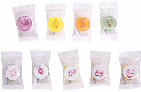 Карамель леденцовая SMILEY CANDY "Микс вкусов с аскорбинкой", в индивидуальной упаковке, 1000 г, ТУРЦИЯ, УТ-00002492