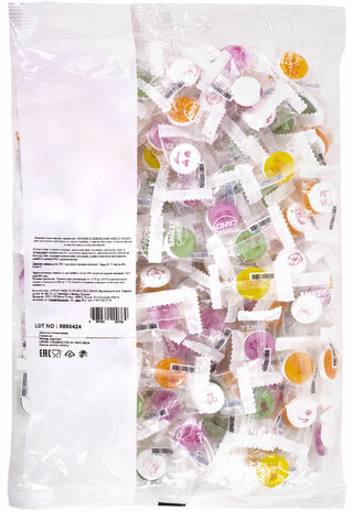 Карамель леденцовая SMILEY CANDY "Микс вкусов с аскорбинкой", в индивидуальной упаковке, 1000 г, ТУРЦИЯ, УТ-00002492