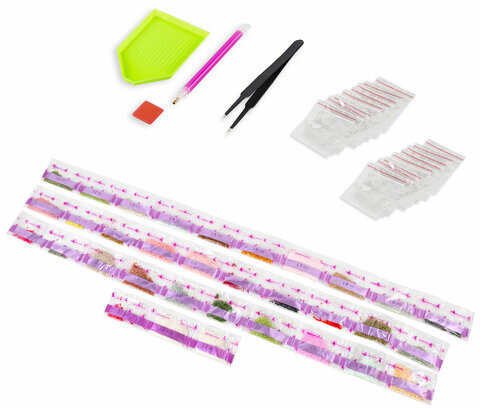 Картина стразами (алмазная мозаика), 30х40 см, ОСТРОВ СОКРОВИЩ "Бело-розовые розы", без подрамника, 663855