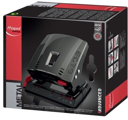 Дырокол MAPED (Франция) "Advanced Metal", металлический, большой, на 35 листов, темно-серый, 630311