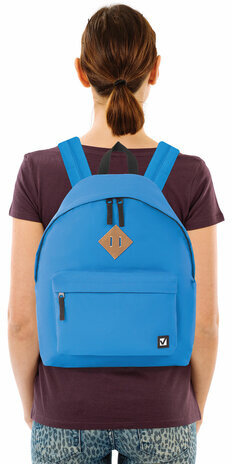 Рюкзак BRAUBERG, универсальный, сити-формат, один тон, голубой, 20 литров, 41х32х14 см, 225374