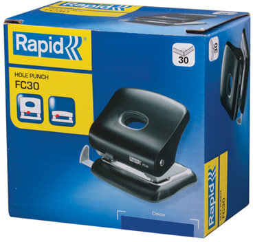 Дырокол RAPID (Швеция) "FC30", до 30 листов, синий, 23639402