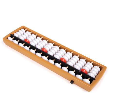 Счеты Абакус (соробан) белые ЮНЛАНДИЯ "Ментальная арифметика", 13 разрядов, кнопка обнуления, 106238