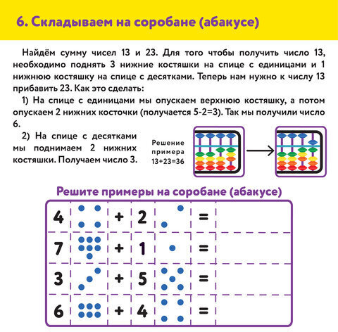 Счеты Абакус (соробан) белые ЮНЛАНДИЯ "Ментальная арифметика", 13 разрядов, кнопка обнуления, 106238