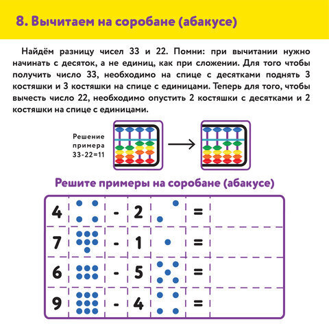 Счеты Абакус (соробан) белые ЮНЛАНДИЯ "Ментальная арифметика", 13 разрядов, кнопка обнуления, 106238