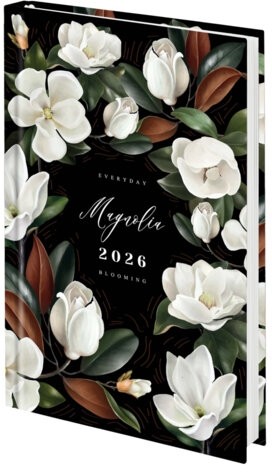 Ежедневник датированный 2026 145х215 мм, А5, STAFF, ламинированная обложка, "Магнолия", 117326