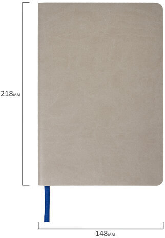 Блокнот А5 (148x218 мм), BRAUBERG "Metropolis Mix", под кожу, 80 л., клетка, серый, 111041