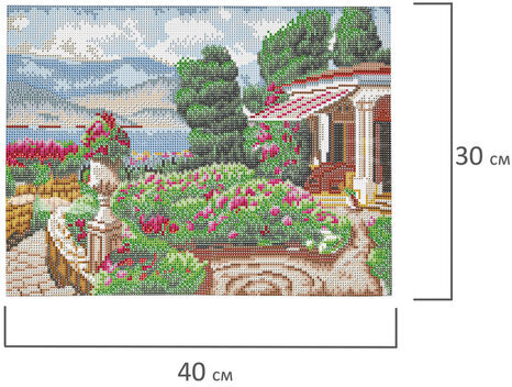 Картина стразами (алмазная мозаика) 30х40 см, ОСТРОВ СОКРОВИЩ "Цветущий сад", без подрамника, 662568