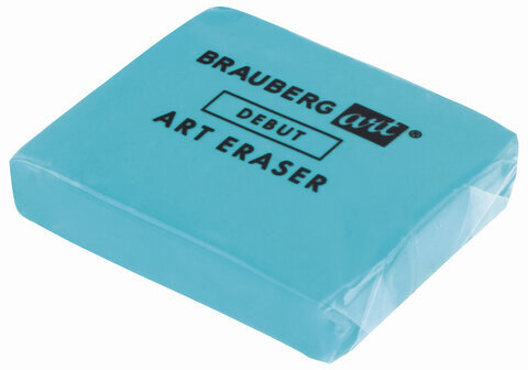 Ластик-клячка художественный BRAUBERG ART "DEBUT", 40х36х10 мм, мягкий, голубой, 229583