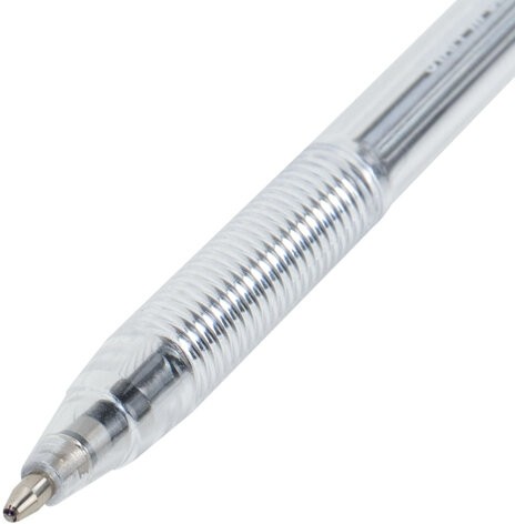 Ручка шариковая STAFF "Basic BP-66 CLASSIC", СИНЯЯ, корпус прозрачный, узел 1 мм, линия письма 0,5 мм, 144455