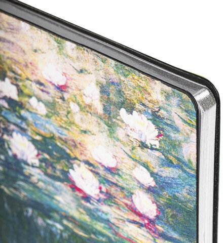 Блокнот А5 (143x210 мм), BRAUBERG VISTA "Claude Monet", под кожу, гибкий, срез фольга, 80 л., 112058