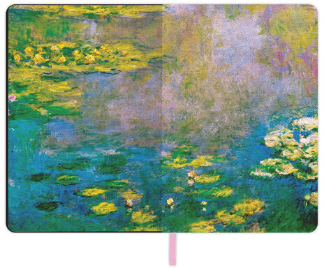 Блокнот А5 (143x210 мм), BRAUBERG VISTA "Claude Monet", под кожу, гибкий, срез фольга, 80 л., 112058