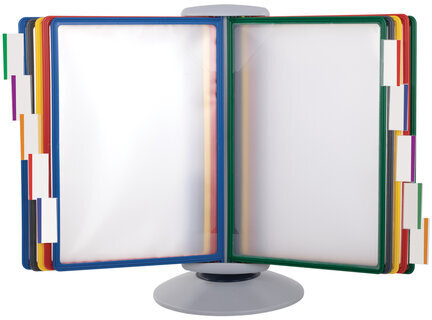 Демосистема настольная на 10 панелей, с 10 цветными панелями А4, вращающаяся, BRAUBERG, 235337