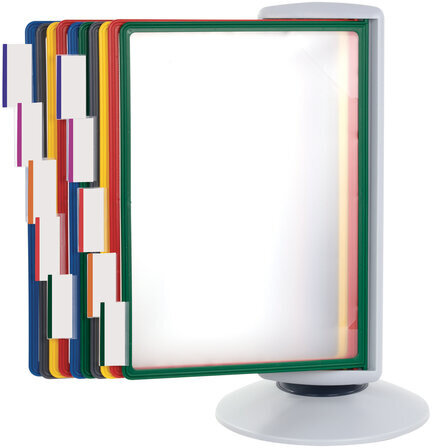 Демосистема настольная на 10 панелей, с 10 цветными панелями А4, вращающаяся, BRAUBERG, 235337