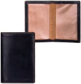 Обложка для паспорта FABULA &quot;Kansas&quot;, натуральная кожа, отстрочка, тиснение &quot;Passport&quot;, черная, O.8.TX