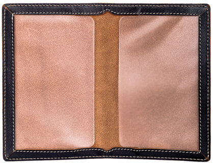 Обложка для паспорта FABULA "Kansas", натуральная кожа, отстрочка, тиснение "Passport", черная, O.8.TX