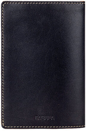 Обложка для паспорта FABULA "Kansas", натуральная кожа, отстрочка, тиснение "Passport", черная, O.8.TX