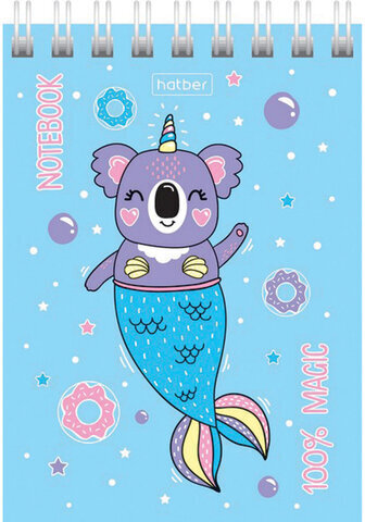 Блокнот МАЛЫЙ ФОРМАТ (75х105 мм) А7, 60 л., гребень, картон, клетка, HATBER "Это волшебство", 60Б7В1гр