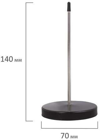 Игла настольная для чеков и билетов, 13 см, металлическая подставка, BRAUBERG, 237000, 5285