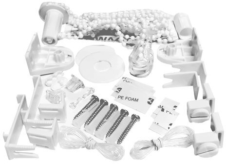 Штора рулонная светонепроницаемая (Блэкаут) BRABIX 80х175 см, белый/серебро, 606013