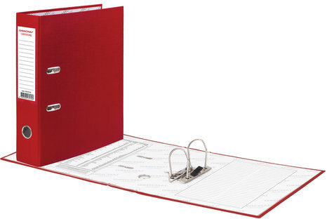 Папка-регистратор ОФИСМАГ с арочным механизмом, покрытие из ПВХ, 50 мм, красная, 225754