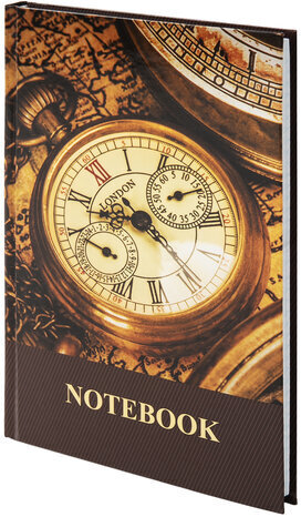 Блокнот А5 (135х206 мм), 96 л., твердый переплет, ламинированная обложка, клетка, BRAUBERG, "Время", 123247