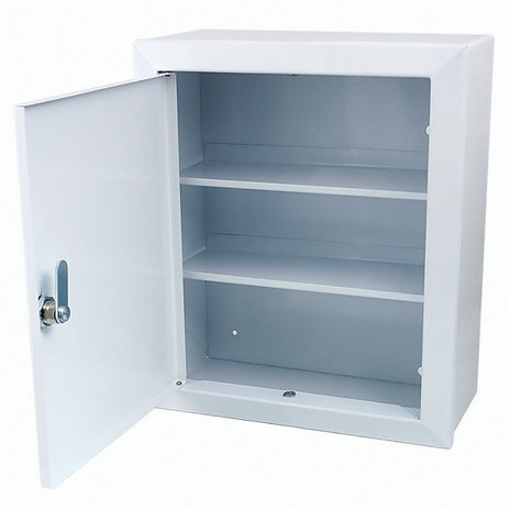 Шкафчик-аптечка металлический "Призма", навесной, 2 полки, ключевой замок, 330x280x140 мм