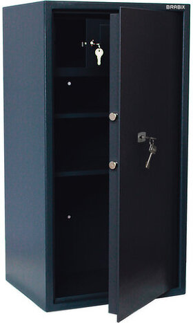 Сейф BRABIX &quot;КМ-900Т&quot;, 900х470х400 мм, 51 кг, ключевой замок + 2 полки, трейзер, крепление к стене, 291168