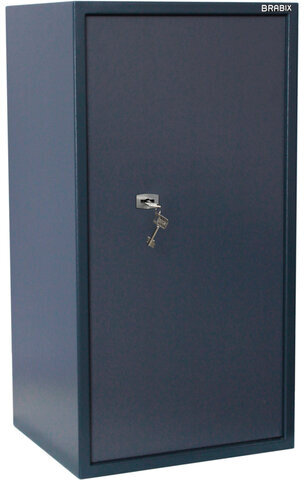 Сейф BRABIX "КМ-900Т", 900х470х400 мм, 51 кг, ключевой замок + 2 полки, трейзер, крепление к стене, 291168
