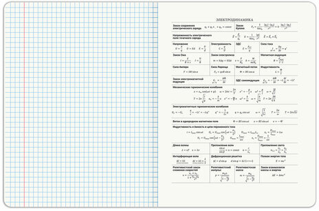 Тетрадь предметная PIGMENT 48 л., глянцевый УФ-лак, ФИЗИКА, клетка, подсказ, BRAUBERG, 404768